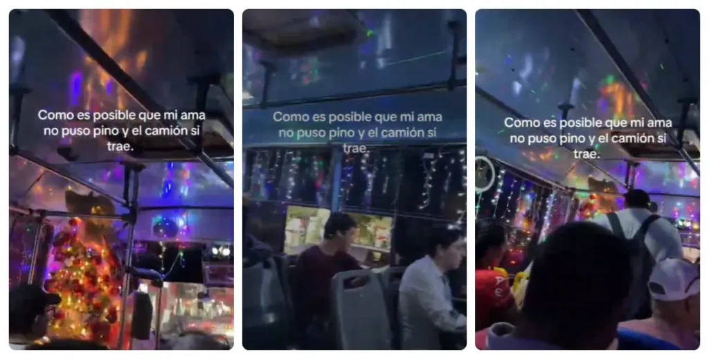 Camión urbano de Los Mochis conquista las redes con su impresionante decoración navideña