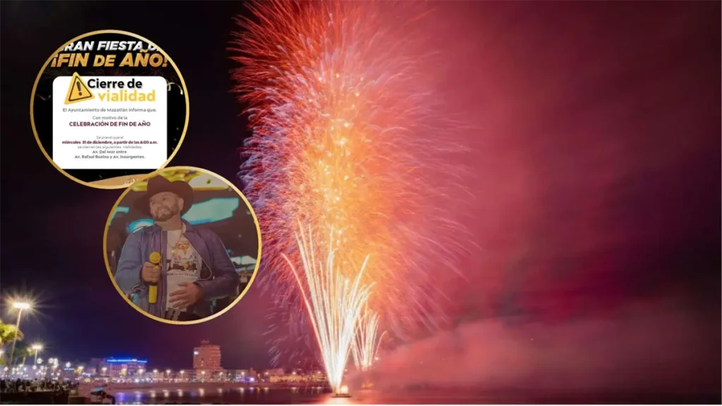 Cierre de circulación en el malecón de Mazatlán por las celebraciones de Fin de Año