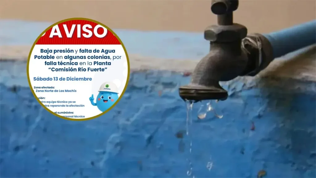 Colonias del norte de Los Mochis sufren corte de agua por falla en la planta