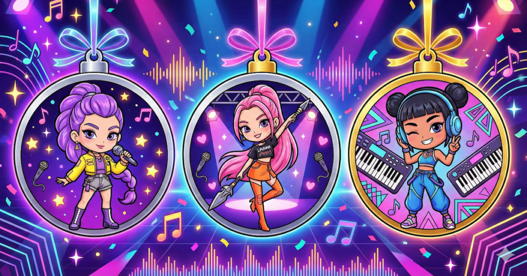 Crea esferas navideñas de Las Guerreras K-Pop: una manualidad sencilla para disfrutar en familia