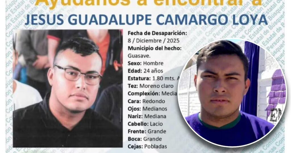 Desaparece en Guasave, Sinaloa, el joven activista por derechos humanos Jesús Guadalupe Camargo