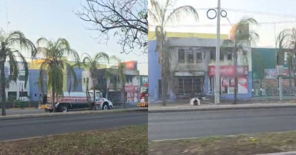 Destruyen e incendian tienda de uniformes cerca de jardín de niños en el norte de Culiacán