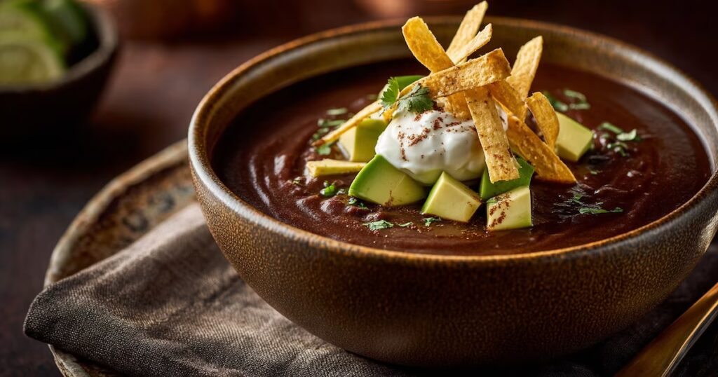 Disfruta de una deliciosa sopa de frijoles con nopalitos, perfecta para cualquier época del año