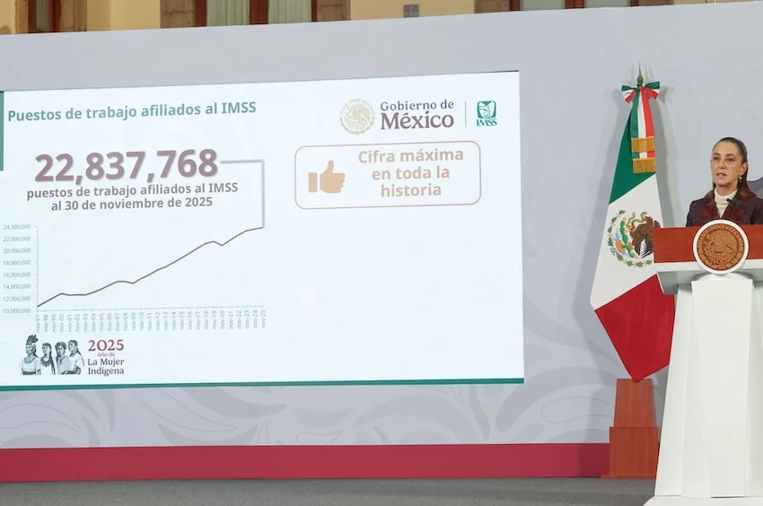 El empleo formal en México crece un 2.7%, alcanzando un récord de 22.8 millones de trabajadores