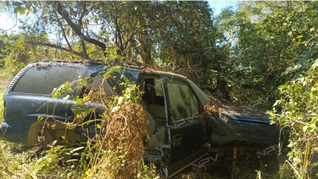 Encuentran en El Progreso una camioneta robada parcialmente desmantelada