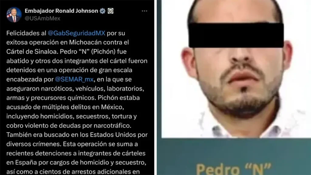 Estados Unidos aplaude a México por la captura de "El Pichón" en la sierra de Choix