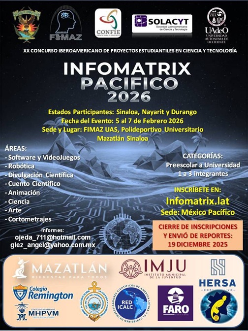 Infomatrix Pacífico 2026 invita a jóvenes innovadores a crear, competir y expandir sus horizontes globales.