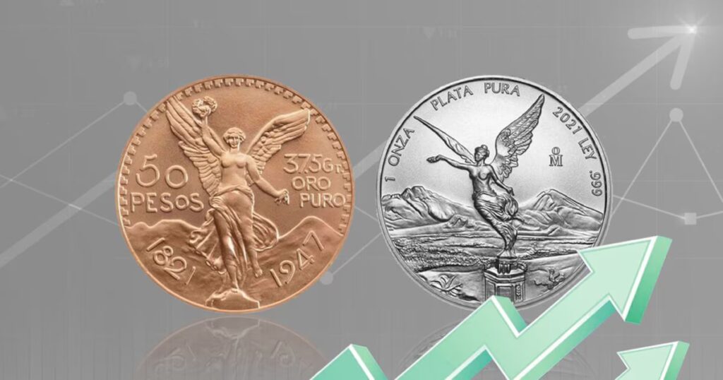 Los precios de los centenarios de oro y onzas de plata en distribuidores certificados por Banxico