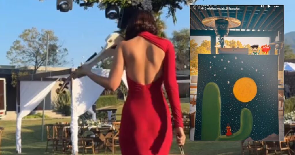 Revuelven rumores: el cuadro de Nodal podría revelar su interés por la violinista Esmeralda Camacho.