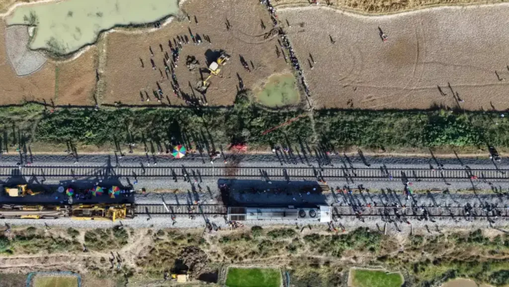 Tren de alta velocidad atropella y mata a 7 elefantes en el noreste de México.