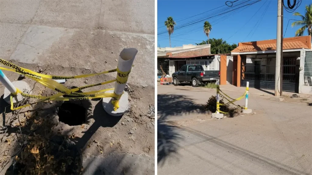 Un nuevo socavón preocupa a los residentes de Los Mochis, esta vez en el fraccionamiento Del Real.