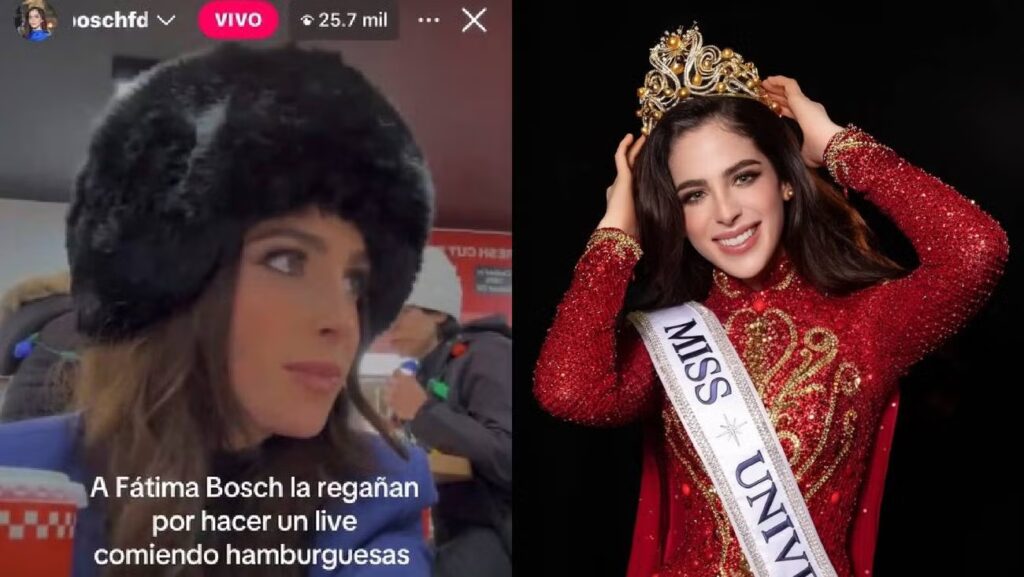 VIDEO: Fátima Bosch es reprendido en vivo por comer hamburguesas durante su programa en México.