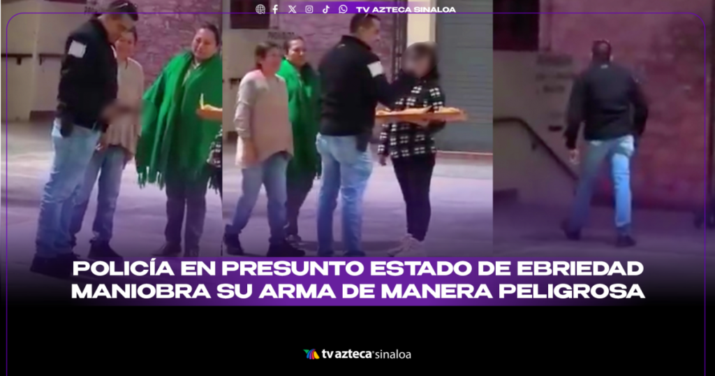 VIDEO | Policía de Oaxaca muestra un manejo peligroso de su arma frente a ciudadanos