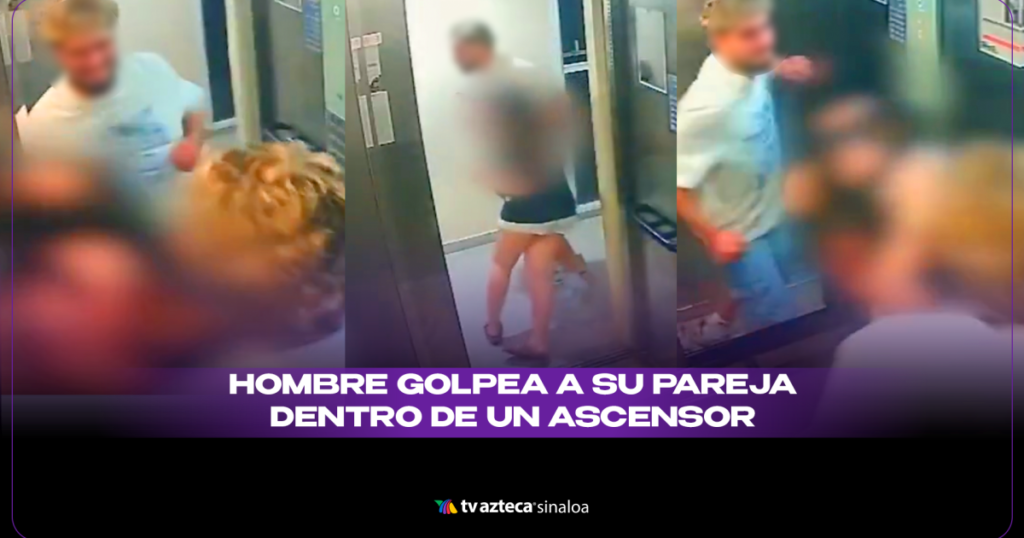 VIDEO| ¡Golpiza impactante! Turista ataca a su pareja dentro de un ascensor.