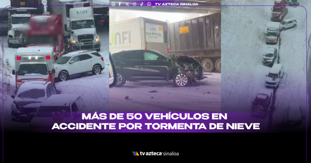 VIDEO| ¡Impactante colisión con más de 50 vehículos debido a una tormenta de nieve!