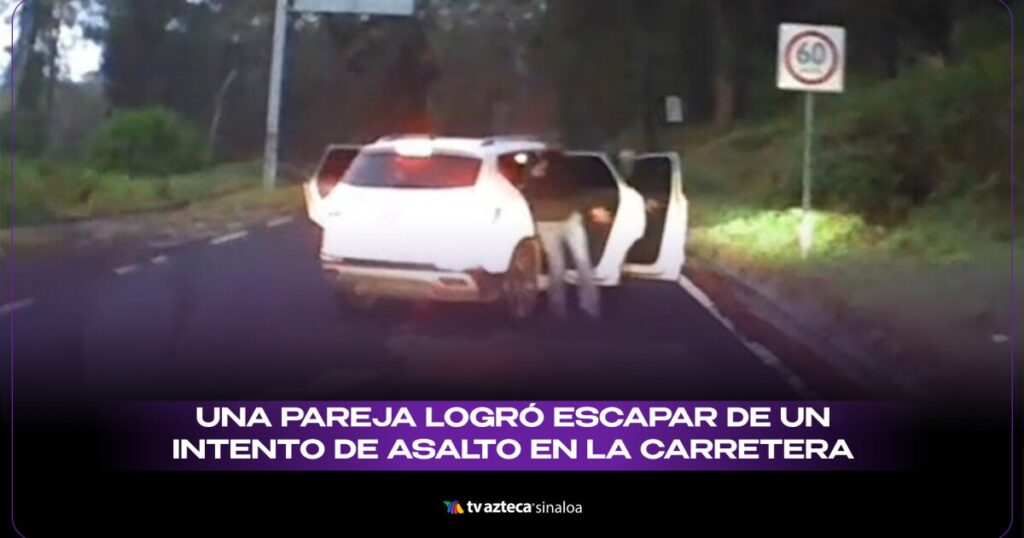 VIDEO| ¡Un escape extraordinario! Pareja sobrevive a un intento de asalto en la carretera