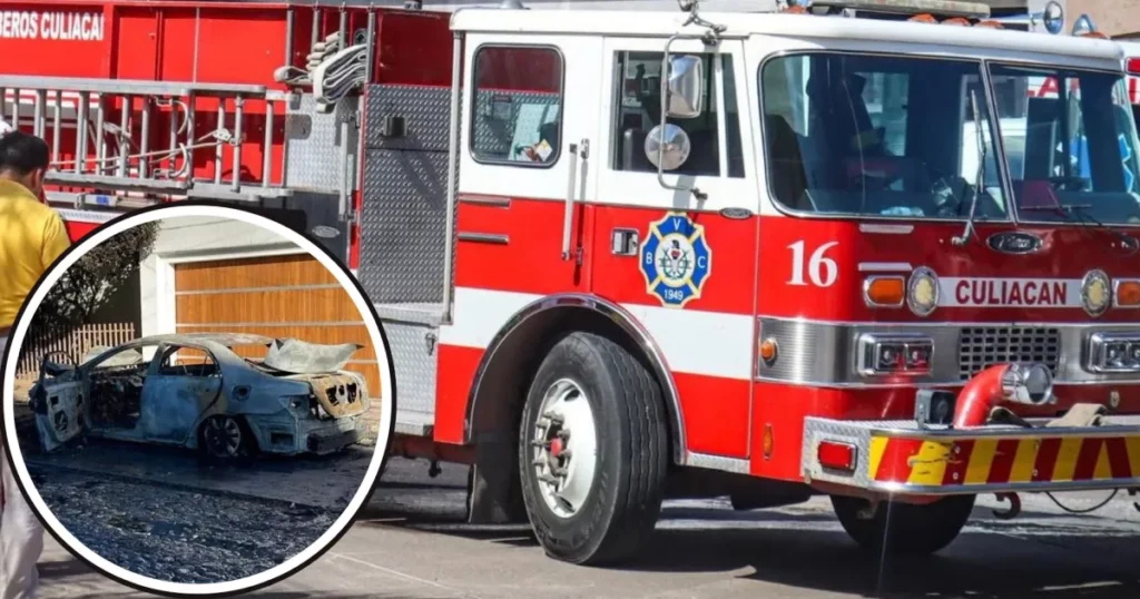 ¡Incendio alarmante! Prenden fuego a un coche aparcado en Las Quintas, Culiacán